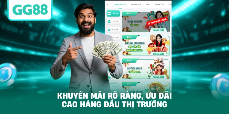 Khuyến mãi rõ ràng, ưu đãi cao hàng đầu thị trường